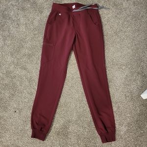 FIGS S Tall Burgundy Zamora Pant